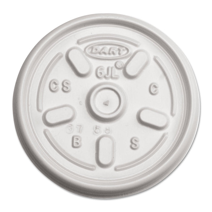 Dart Plastic Lids for Foam Containers, Vented, Fits 3.5-6 oz, White, 100/Pack, 10 Packs/Carton