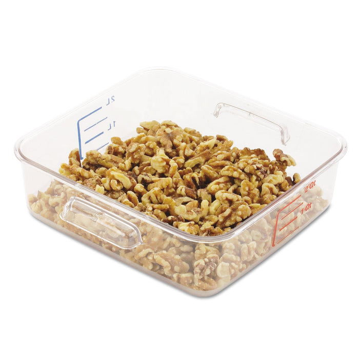 Rubbermaid SpaceSaver Square Containers, 2 qt, 8.8 x 8.75 x 2.7, Clear, Plastic