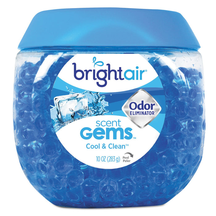BRIGHT Air Scent Gems Odor Eliminator, Cool and Clean, Blue, 10 oz Jar