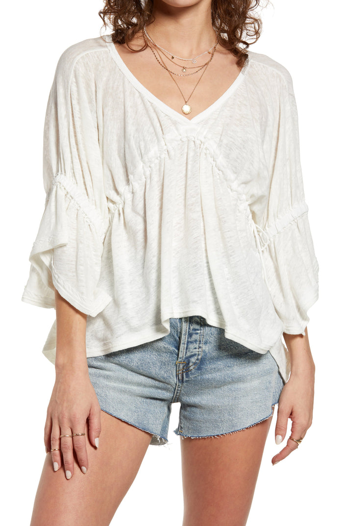 Free People Womens Sand Storm Flounce Top, Size Small by Vanessa Jane