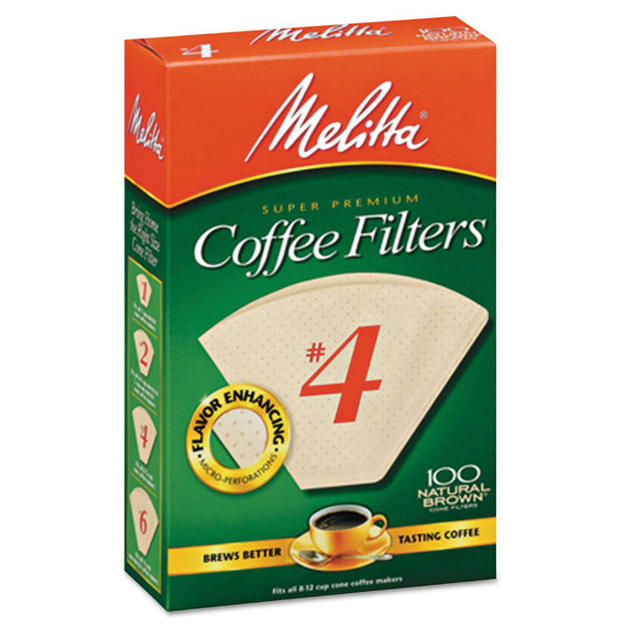 Melitta Coffee Filters, 8 to 12 Cup Size, Cone, 1,200/Carton