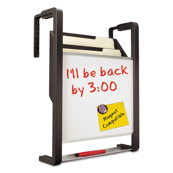 Quartet Hanging File Pocket with Dry Erase Board, 3 Sections, Letter Size, 15" x 4", x 20", Black