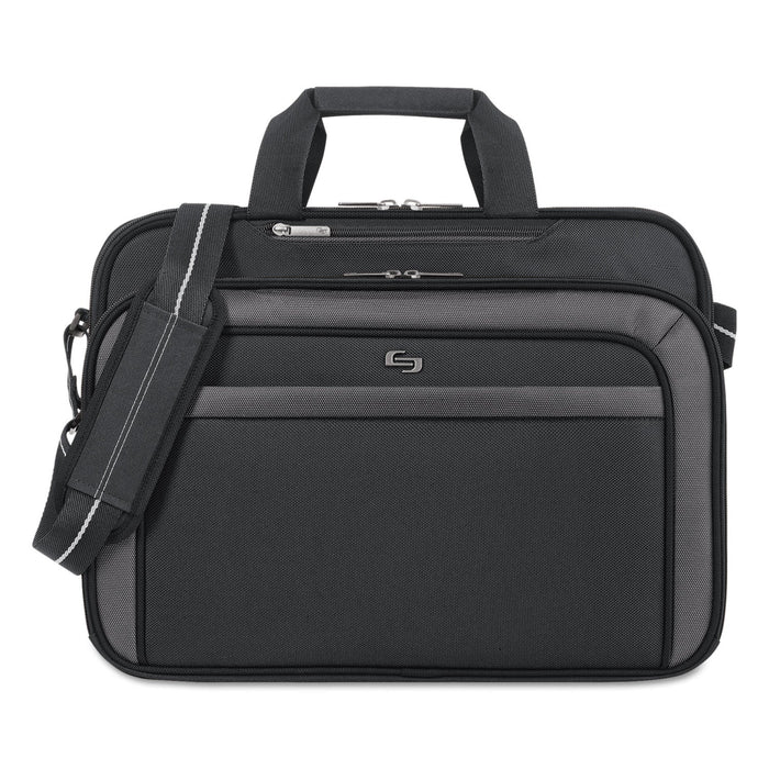 Solo Pro CheckFast Briefcase, Fits Devices Up to 17.3", Polyester, 17 x 5.5 x 13.75, Black
