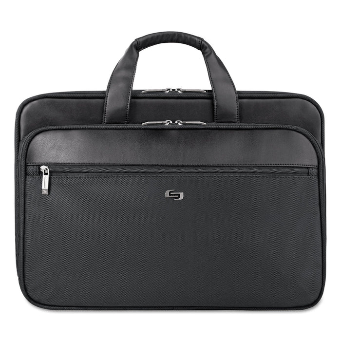 Solo Classic Smart Strap Briefcase, Fits Devices Up to 16", Ballistic Polyester, 17.5 x 5.5 x 12, Black
