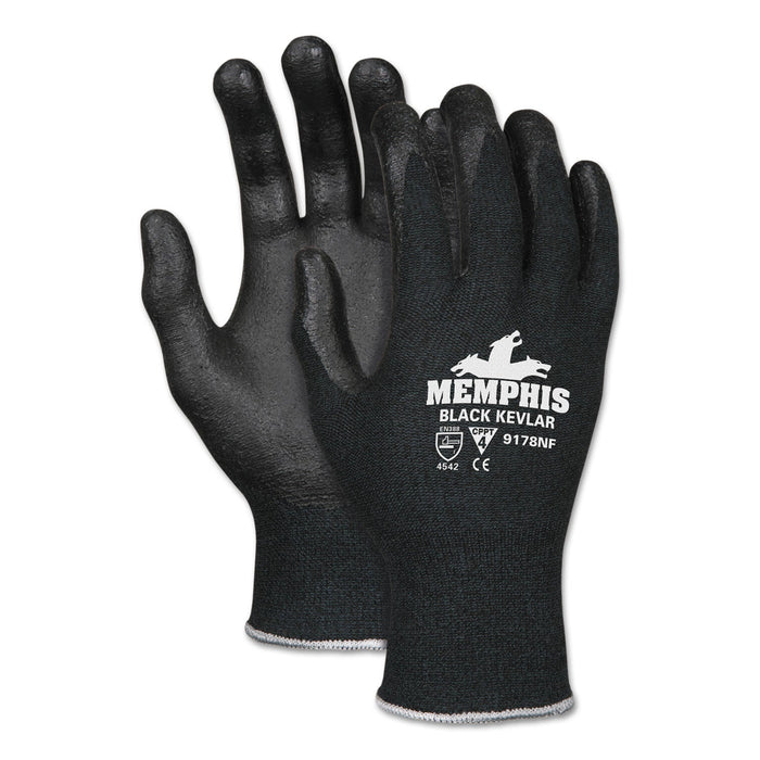 MCR Kevlar Gloves 9178NF, Kevlar/Nitrile Foam, Black, Large