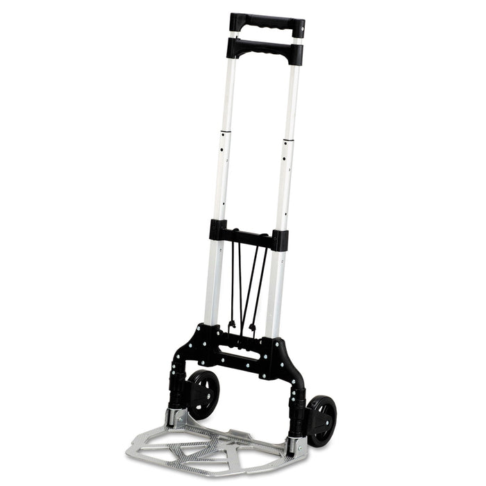 Safco Stow and Go Cart, 110 lb Capacity, 15.25 x 16 x 39, Aluminum