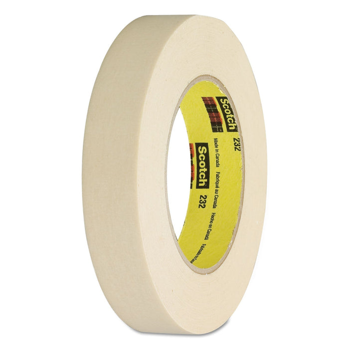 Scotch High-Performance Masking Tape 232, 3" Core, 12 mm x 55 m, Tan