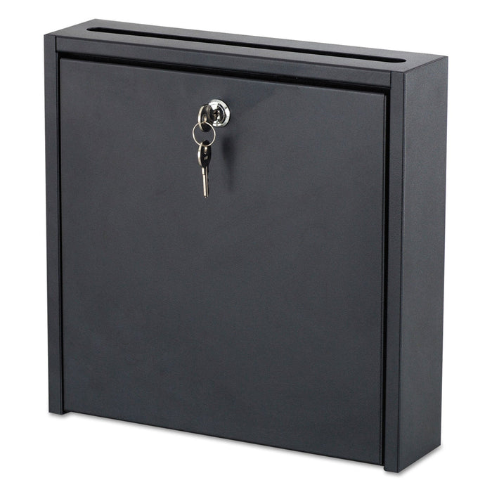 Safco Wall-Mountable Interoffice Mailbox, 12 x 3 x 12, Black