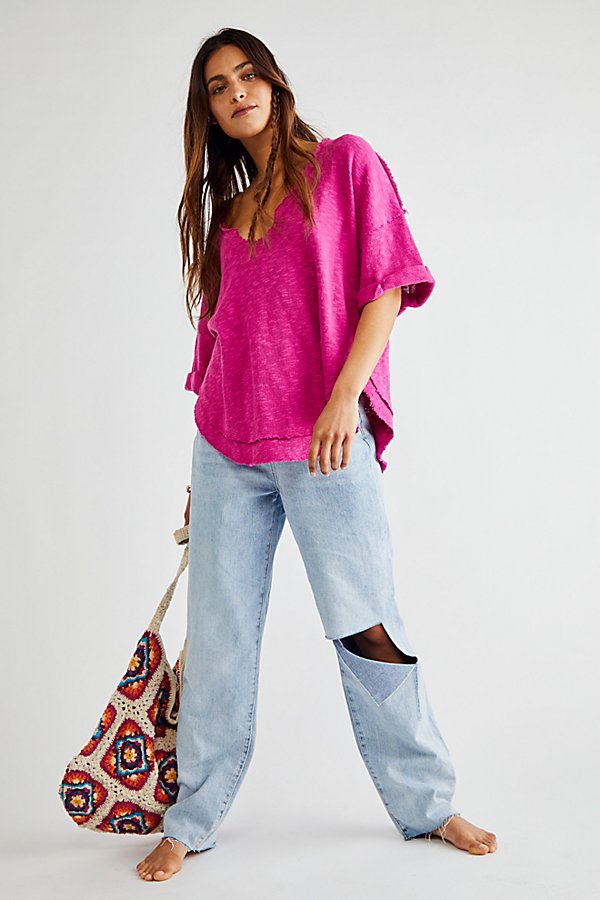 Free People North Star T-Shirt, Size X-Small in Fuchsia Fantastic, Size Xs by Vanessa Jane