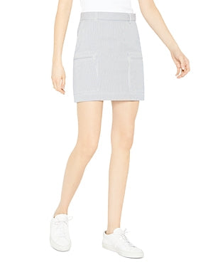 Theory Cotton Blend Striped Mini Skirt by Vanessa Jane