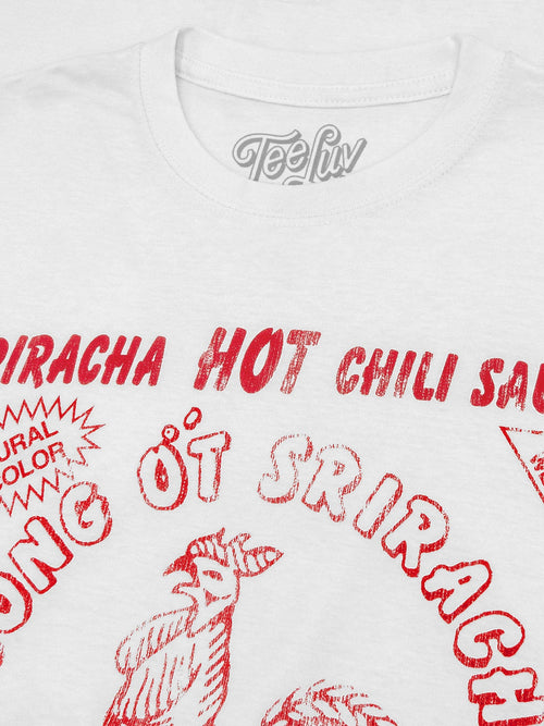 Sriracha Label T-Shirt - White by Tee Luv
