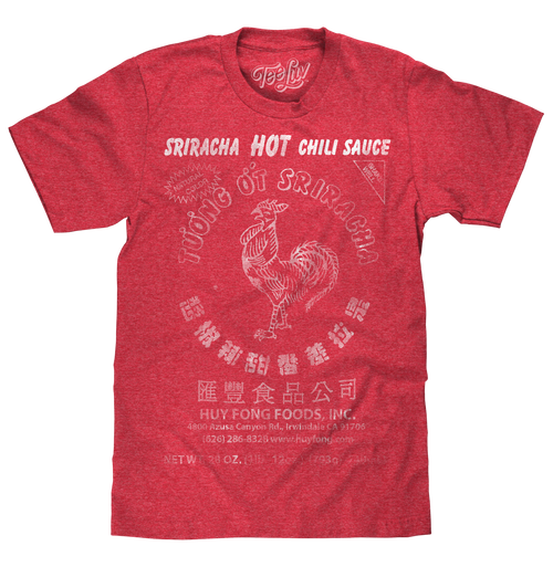 Sriracha Label T-Shirt - Red by Tee Luv