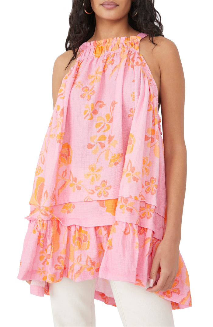 Free People Fleur Print Tunic Top, Size Medium by Vanessa Jane
