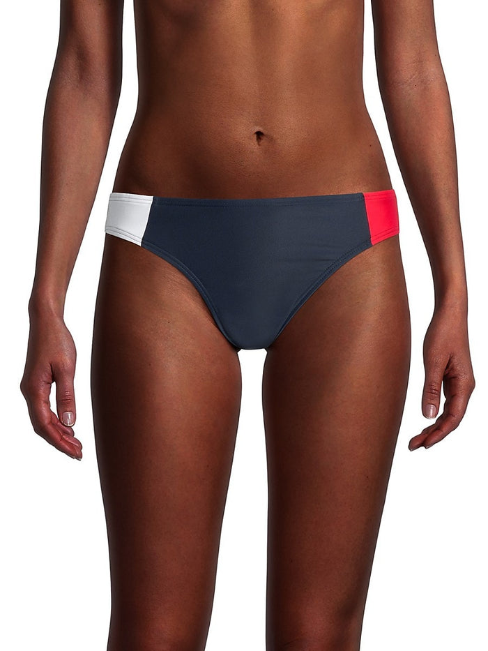 Tommy Hilfiger Womens Skinny Colorblock Bikini Bottom – Sky Captain by Vanessa Jane