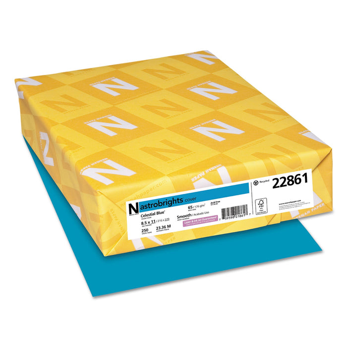 Astrobrights Color Cardstock, 65 lb Cover Weight, 8.5 x 11, Celestial Blue, 250/Pack