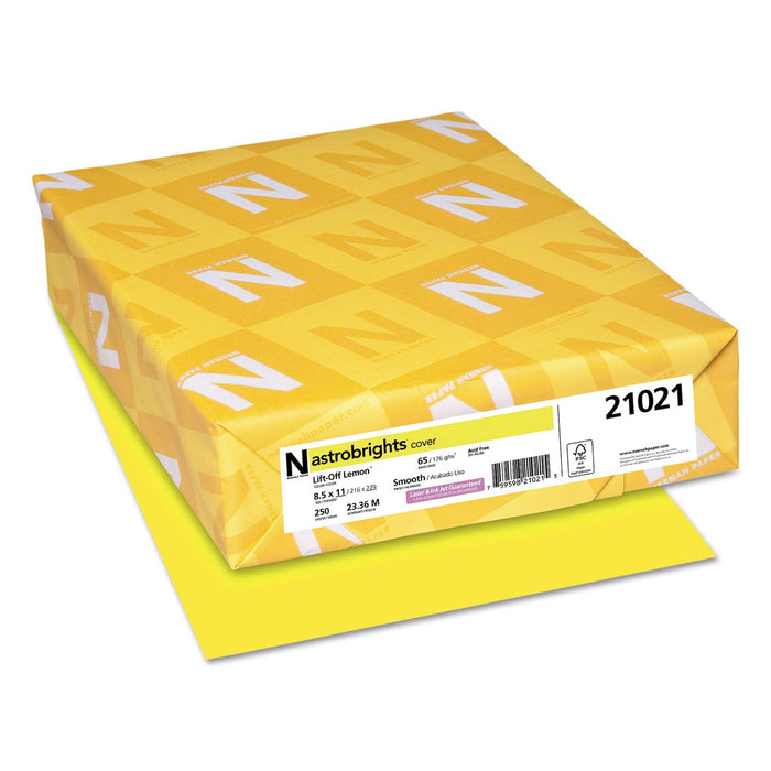 Astrobrights Color Cardstock, 65 lb Cover Weight, 8.5 x 11, Lift-Off Lemon, 250/Pack