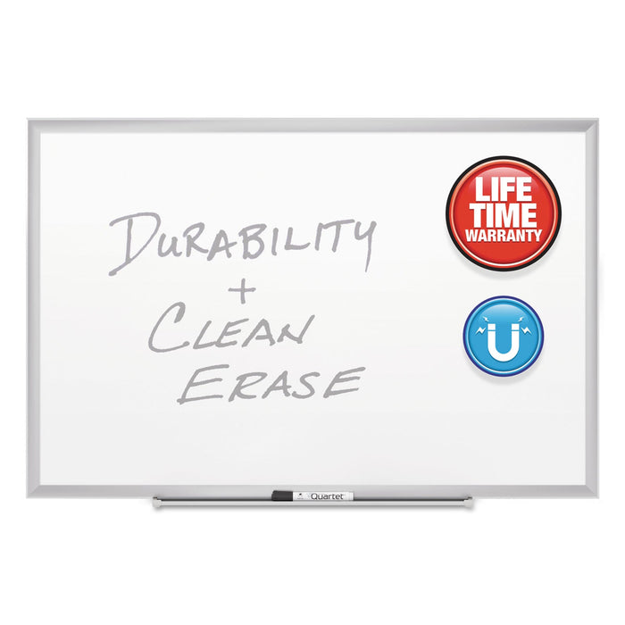Quartet Classic Series Porcelain Magnetic Board, 96 x 48, White, Silver Aluminum Frame