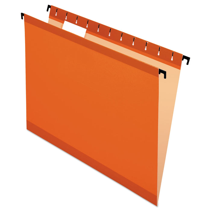 Pendaflex SureHook Hanging Folders, Letter Size, 1/5-Cut Tabs, Orange, 20/Box