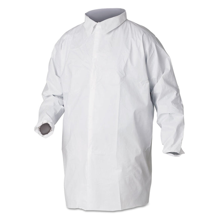 KleenGuard A40 Liquid and Particle Protection Lab Coats, X-Large, White, 30/Carton