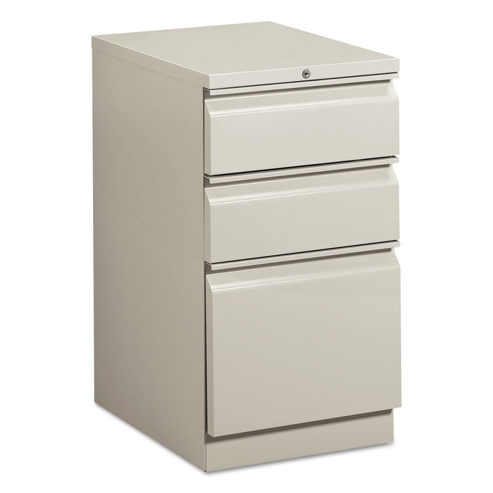 HON Mobile Pedestals, Left or Right, 3-Drawers: Box/Box/File, Legal/Letter, Light Gray, 15" x 20" x 28"