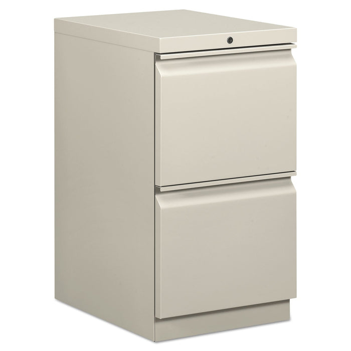 HON Mobile Pedestals, Left or Right, 2 Legal/Letter-Size File Drawers, Light Gray, 15" x 20" x 28"