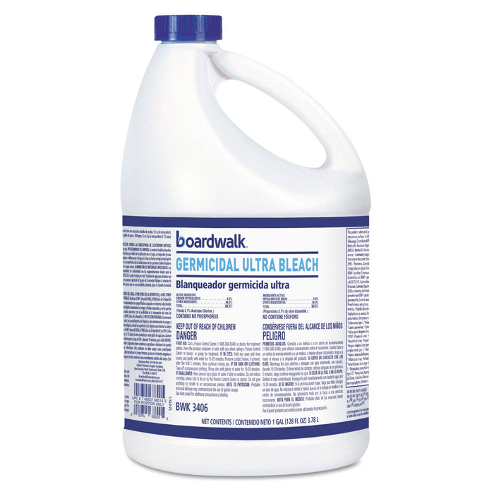 Boardwalk Ultra Germicidal Bleach, 1 gal Bottle, 6/Carton