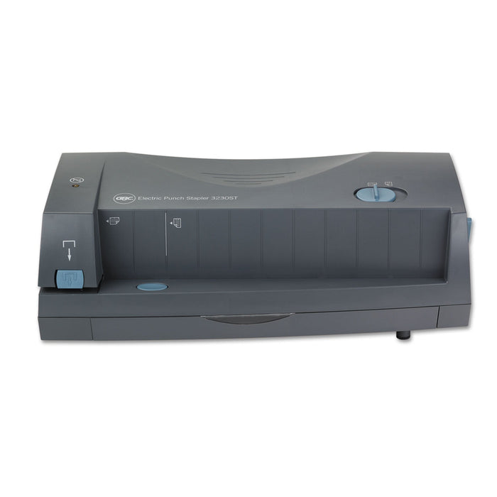 GBC 24-Sheet 3230 Electric Two- to Three-Hole Adjustable Punch, 9/32" Holes, Gray