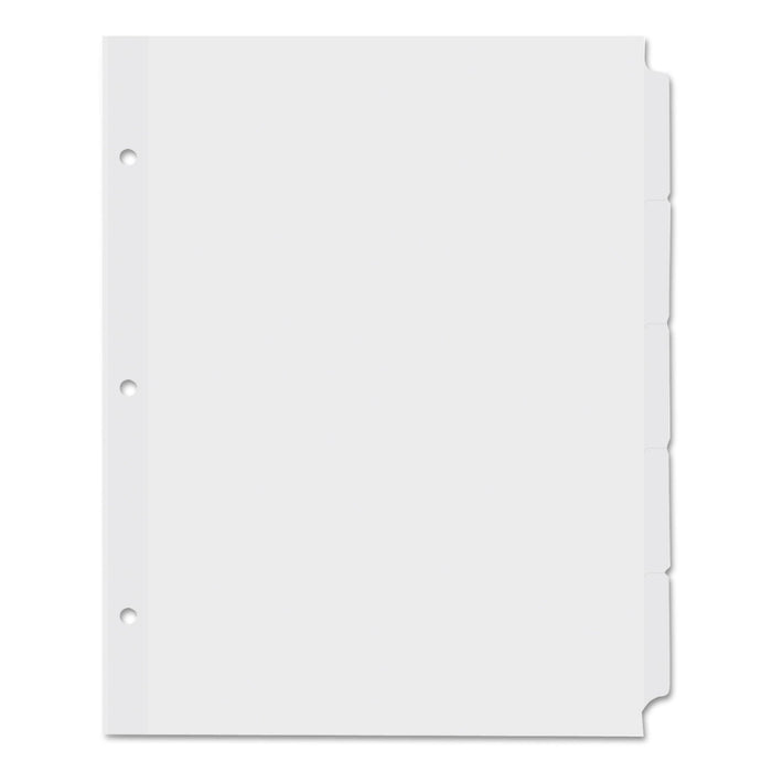 Universal Self-Tab Index Dividers, 5-Tab, 11 x 8.5, White, 36 Sets