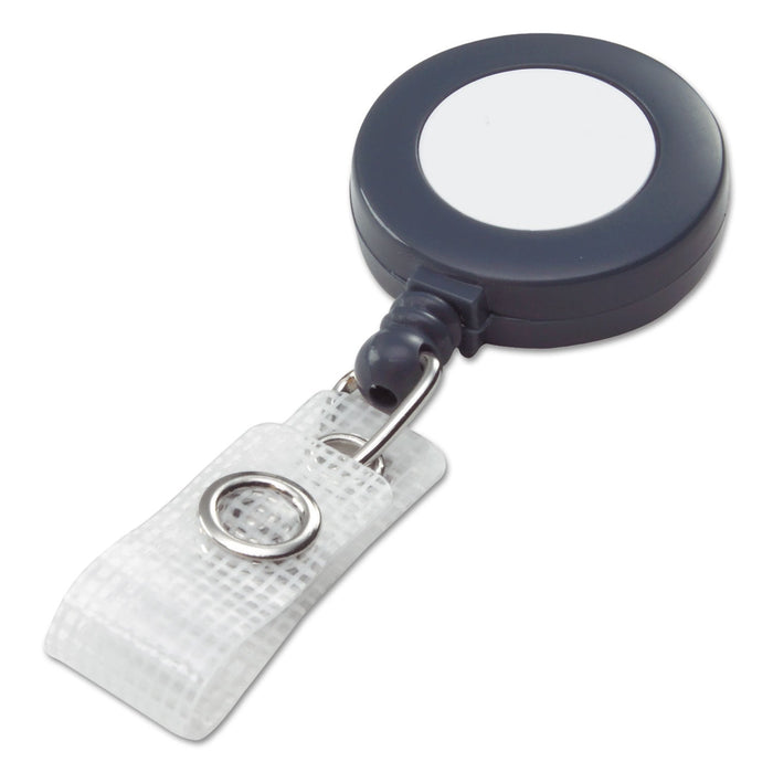 GBC Badgemates Plastic Retractable Name Badge Reel, 3 ft Extension, Gray, 25/Box