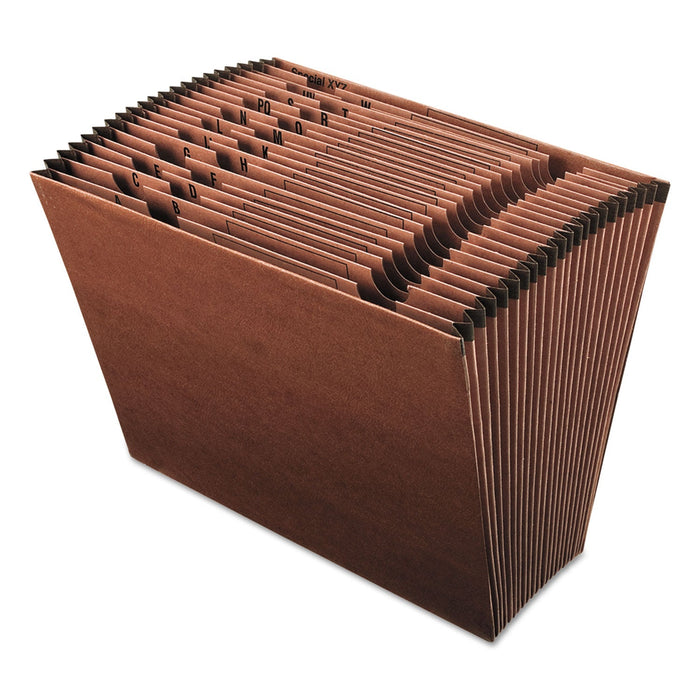 Pendaflex Earthwise by Pendaflex Recycled Indexed Expanding File, 21 Sections, 1/12-Cut Tabs, Letter Size, Red Fiber