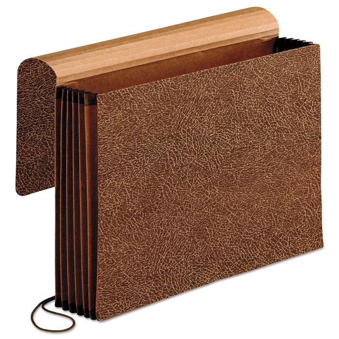 Pendaflex Premium Reinforced Expanding Wallet, 5.25" Expansion, 1 Section, Elastic Cord Closure, Legal Size, Red Fiber
