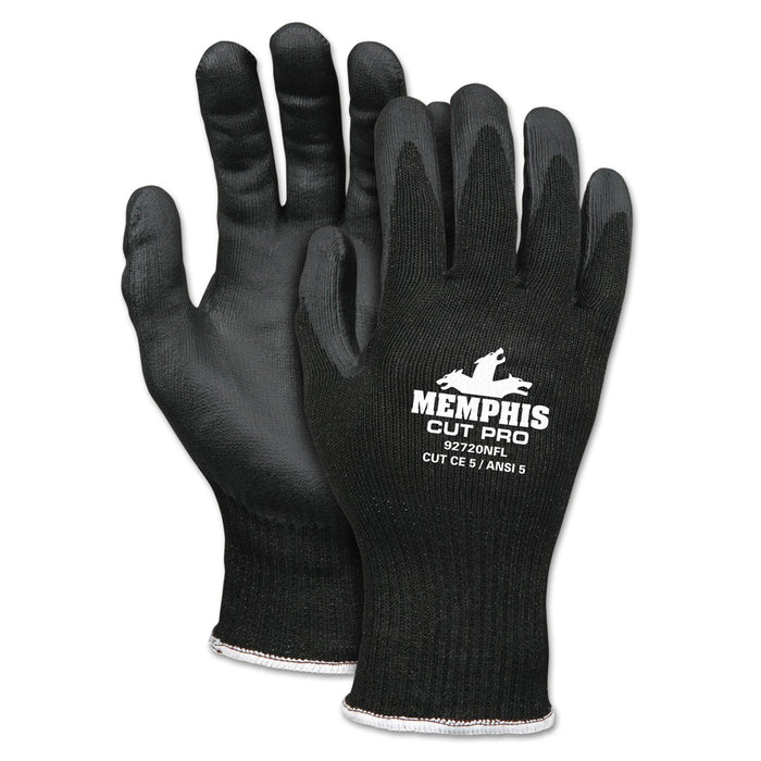 MCR Cut Pro 92720NF Gloves, Large, Black, HPPE/Nitrile Foam