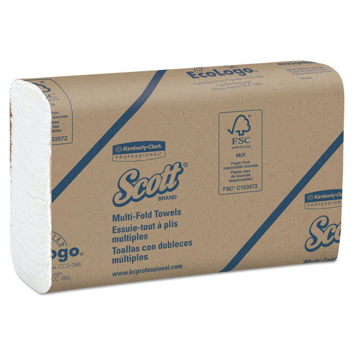 Scott Essential Multi-Fold Towels, 8 x 9.4, White, 250/Pack, 16 Packs/Carton