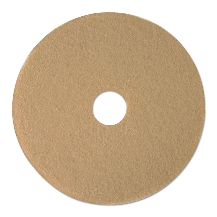 Boardwalk Burnishing Floor Pads, 19" Diameter, Tan, 5/Carton