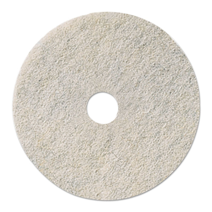 Boardwalk Natural Burnishing Floor Pads, 19" Diameter, White, 5/Carton