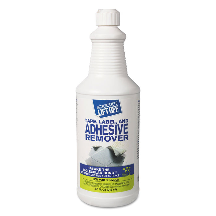 Motsenbocker's Lift-Off Tape, Label and Adhesive Remover, 32oz, Pour Bottle, 6/Carton