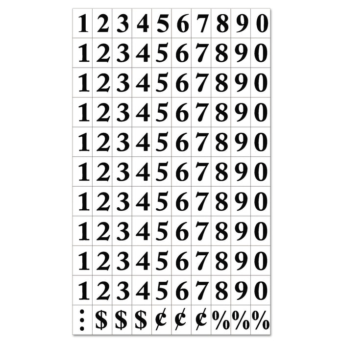 MasterVision Interchangeable Magnetic Board Accessories, Numbers, Black, 0.75"h