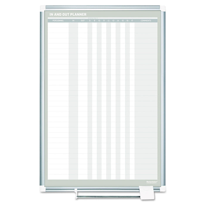 MasterVision In-Out Magnetic Dry Erase Board, 24x36, Silver Frame