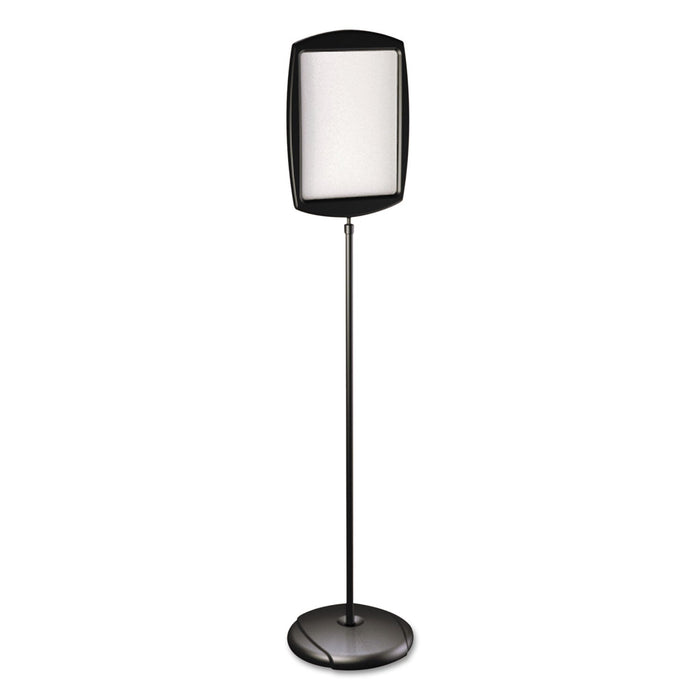 MasterVision Floor Stand Sign Holder, Rectangle, 15x11 sign, 66"H, Black Frame