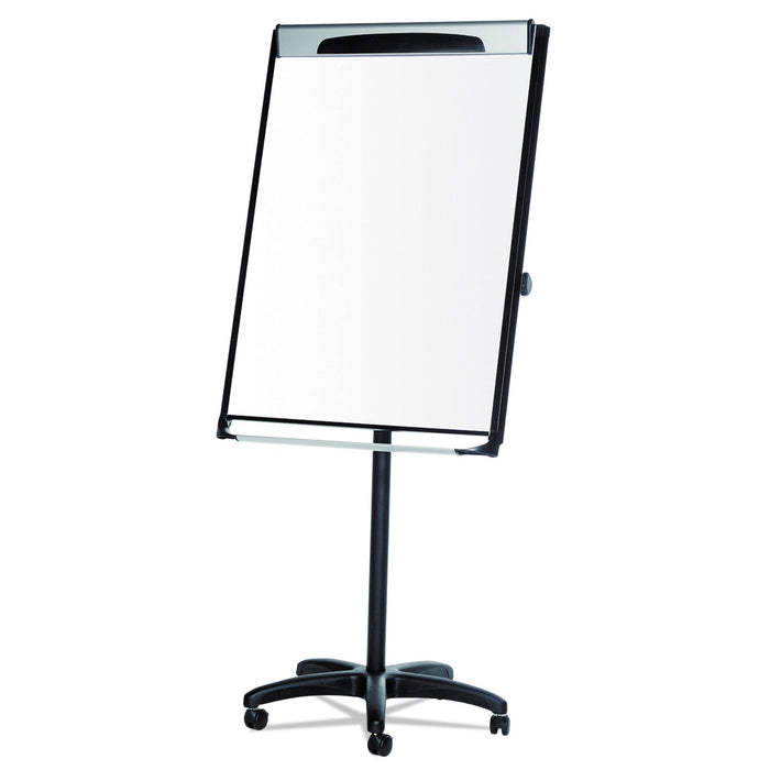 MasterVision Platinum Mobile Easel, White, 29 x 41, Black Frame