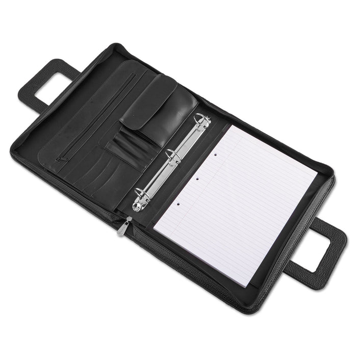 Universal Zip-Around Padfolio, Vinyl, 14 1/2 x 2 1/2 x 11 1/2, Black