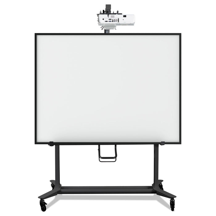 MasterVision Interactive Board Mobile Stand with Ultra-Short Throw Projector Arm and Mounting Plate, 76" x 26" x 70" to 80", Black