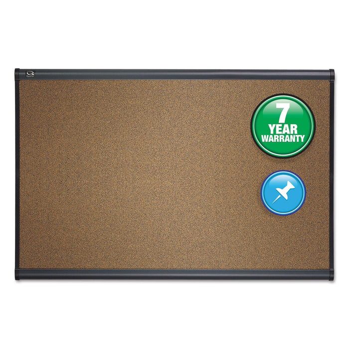 Quartet Prestige Bulletin Board, Brown Graphite-Blend Surface, 48 x 36, Aluminum Frame