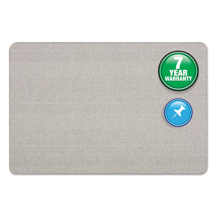 Quartet Oval Office Fabric Bulletin Board, 48 x 36, Gray