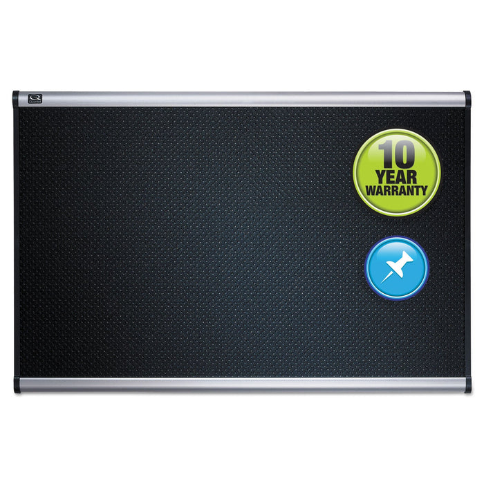 Quartet Prestige Embossed Foam Bulletin Board, 36 x 24, Black, Aluminum Frame