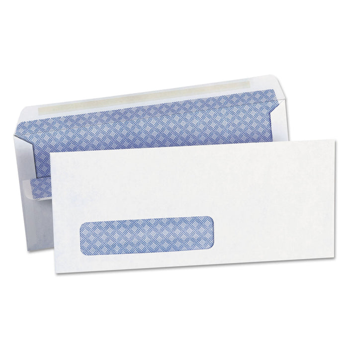Universal Self-Seal Security Tint Business Envelope, Address Window, #10, Square Flap, Self-Adhesive Closure, 4.13 x 9.5, White, 500/BX