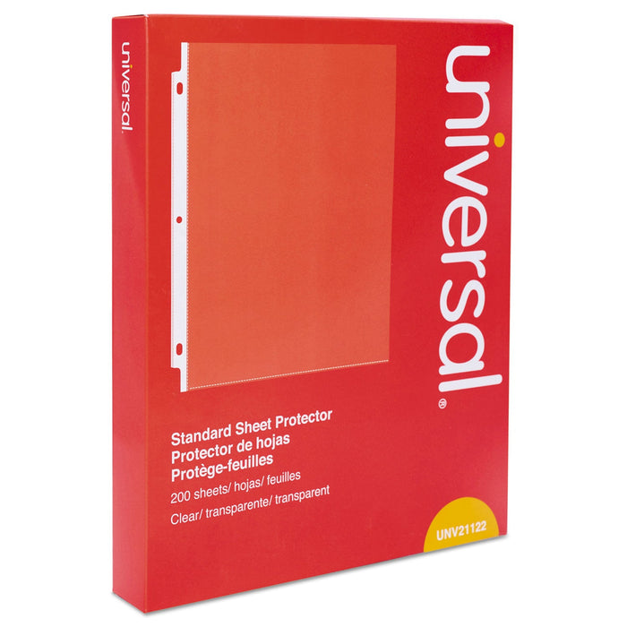 Universal Standard Sheet Protector, Standard, 8.5 x 11, Clear, 200/Box