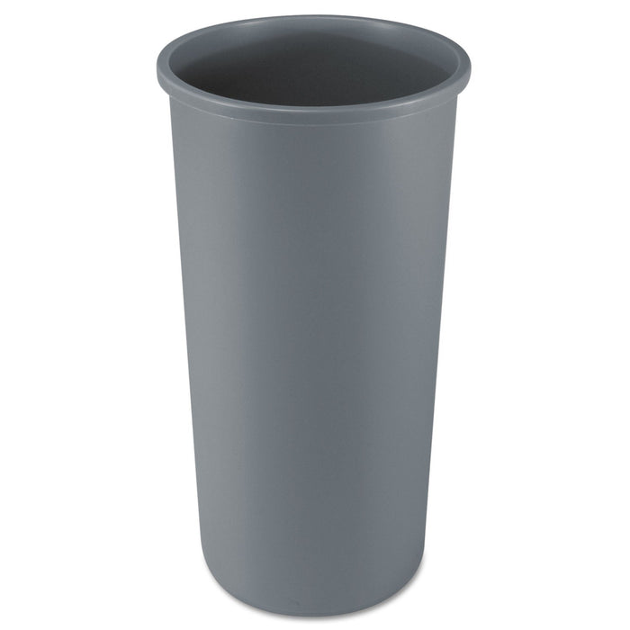 Rubbermaid Untouchable Waste Container, Round, Plastic, 22 gal, Gray
