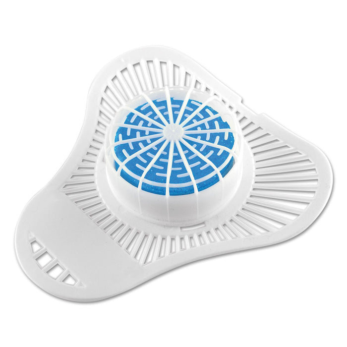OdoBan Urinal Screen with Non-Para Deodorizer Block, Cherry Scent, White/Pink, 12/Carton