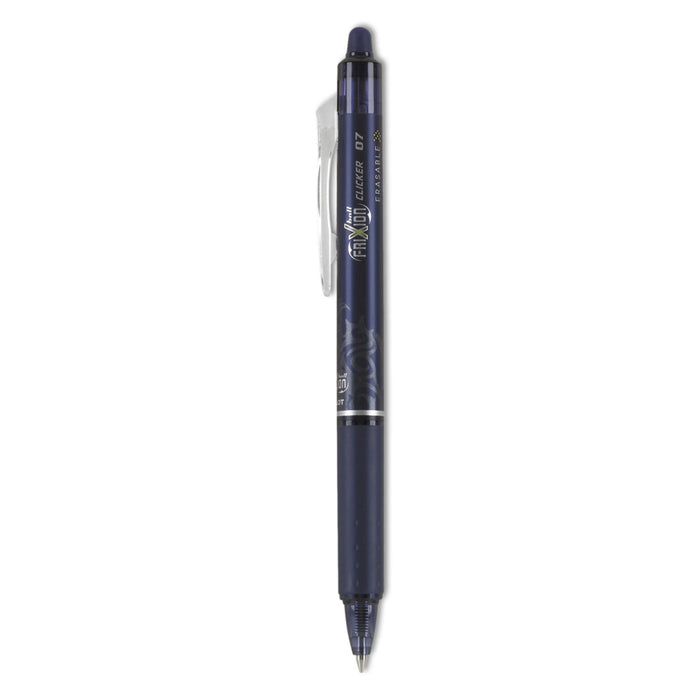Pilot FriXion Clicker Erasable Gel Pen, Retractable, Fine 0.7 mm, Navy Ink, Navy Barrel